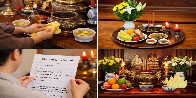 Văn khấn bao sái bàn thờ chuẩn giúp nghi lễ trang nghiêm